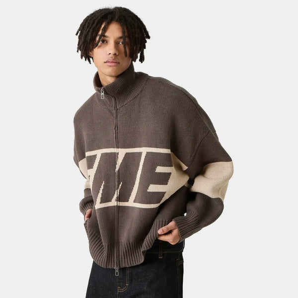 Eme Studios Zipper Hoodie Knit Brown