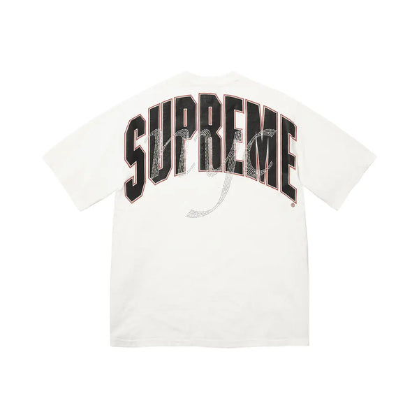 Remera Supreme Rhinestone Script 'White'