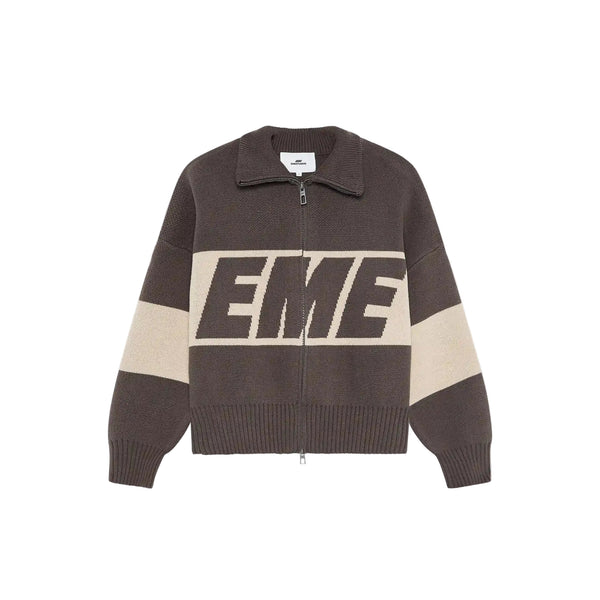 Eme Studios Zipper Hoodie Knit Brown