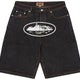 Corteiz Alcatraz Baggy Jean Shorts 'Washed Black'