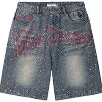 Vale Forever Iced Out Jorts 'Mid Blue'