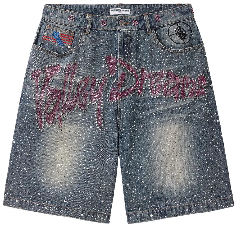 Vale Forever Iced Out Jorts 'Mid Blue'