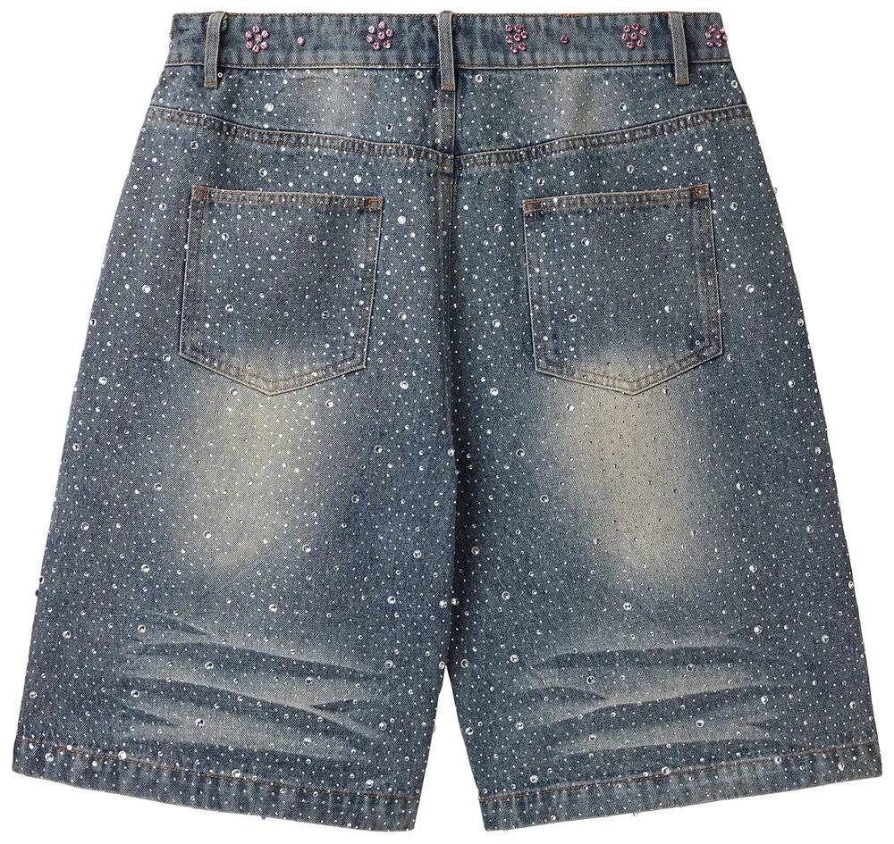 Vale Forever Iced Out Jorts 'Mid Blue'