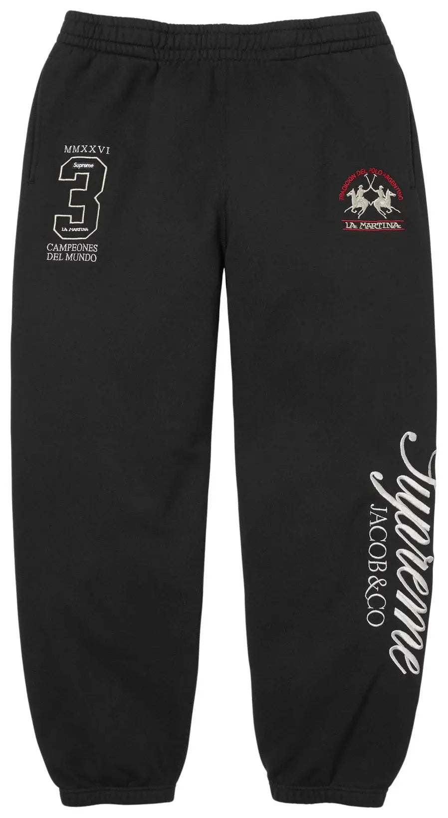 Pantalón Supreme x La Martina x Jacob & Co Sweatpant 'Black'