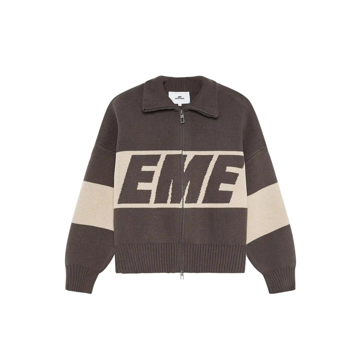 Eme Studios Zipper Hoodie Knit Brown