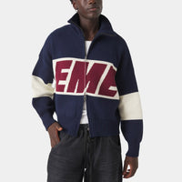 Eme Studios Zipper Hoodie Knit Navy