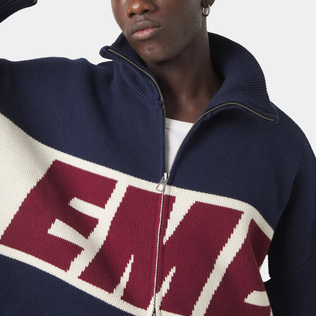 Eme Studios Zipper Hoodie Knit Navy