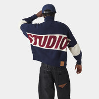 Eme Studios Zipper Hoodie Knit Navy