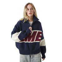 Eme Studios Zipper Hoodie Knit Navy