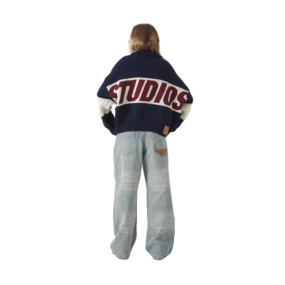 Eme Studios Zipper Hoodie Knit Navy