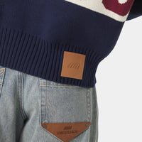 Eme Studios Zipper Hoodie Knit Navy