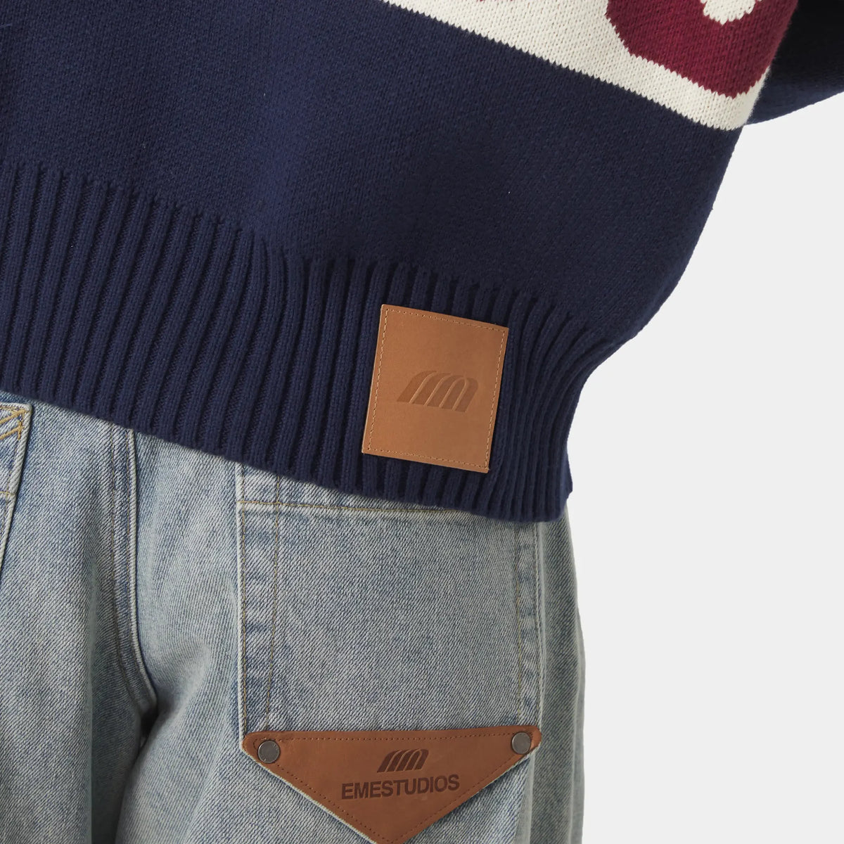 Eme Studios Zipper Hoodie Knit Navy