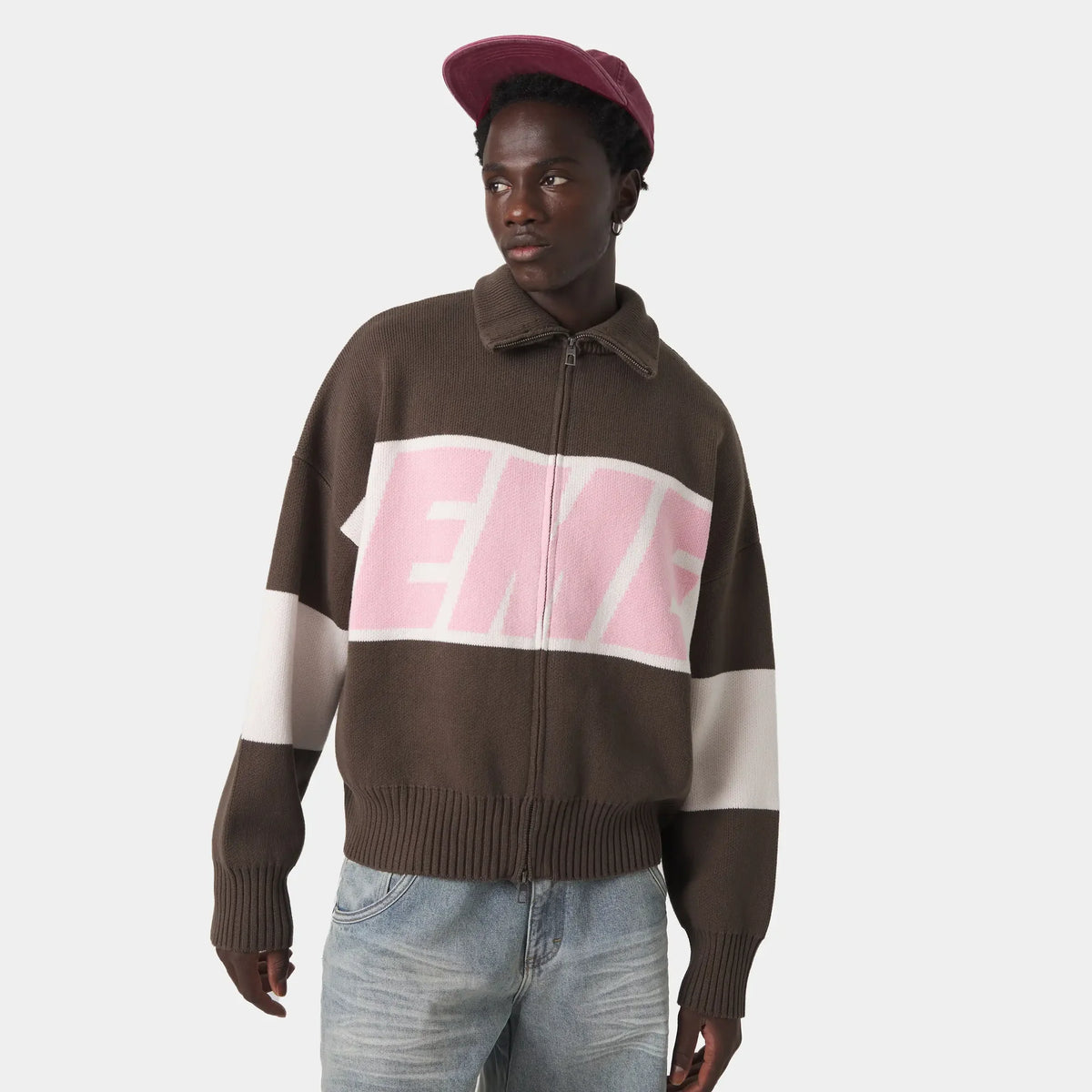 Eme Studios Zipper Hoodie Knit Lollipop