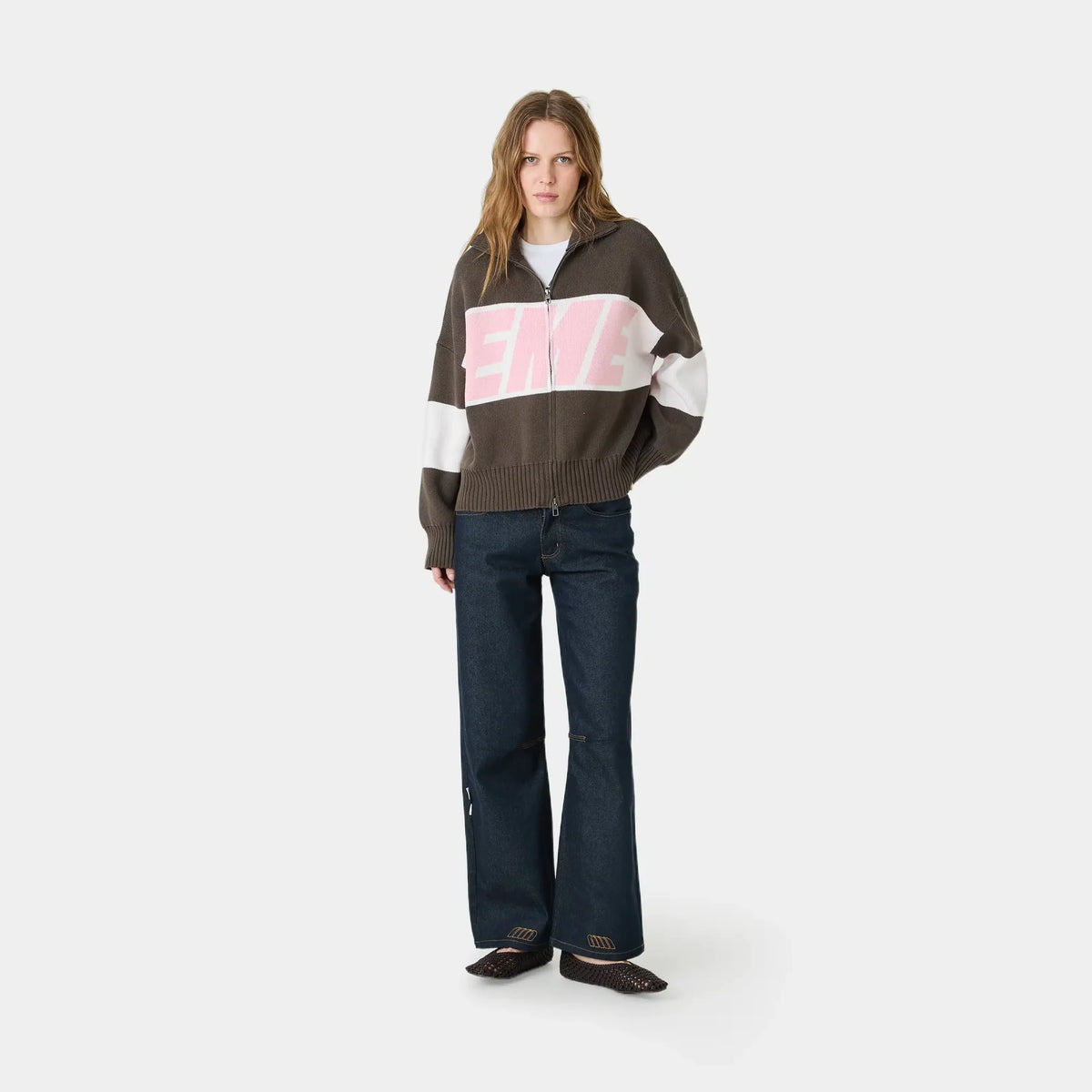 Eme Studios Zipper Hoodie Knit Lollipop