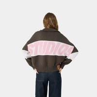 Eme Studios Zipper Hoodie Knit Lollipop