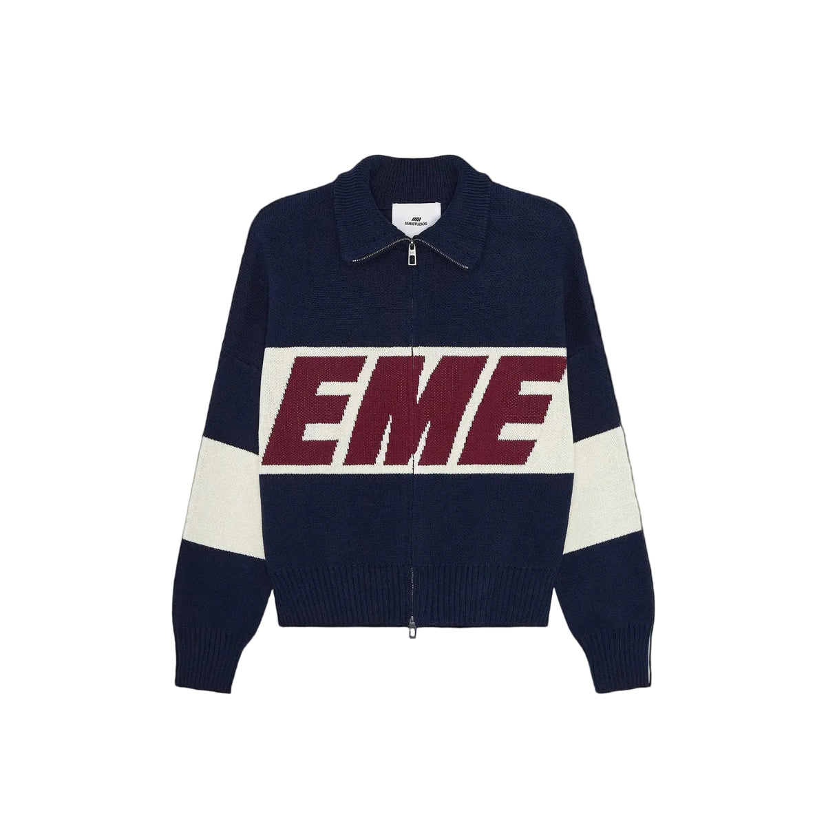 Eme Studios Zipper Hoodie Knit Navy
