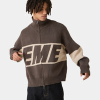 Eme Studios Zipper Hoodie Knit Brown