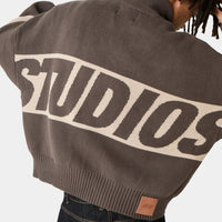 Eme Studios Zipper Hoodie Knit Brown