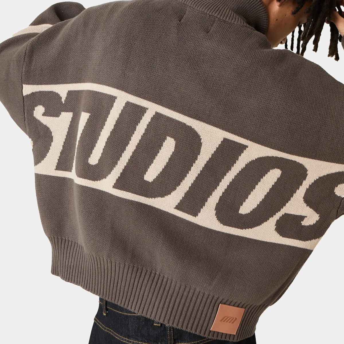 Eme Studios Zipper Hoodie Knit Brown
