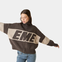 Eme Studios Zipper Hoodie Knit Brown